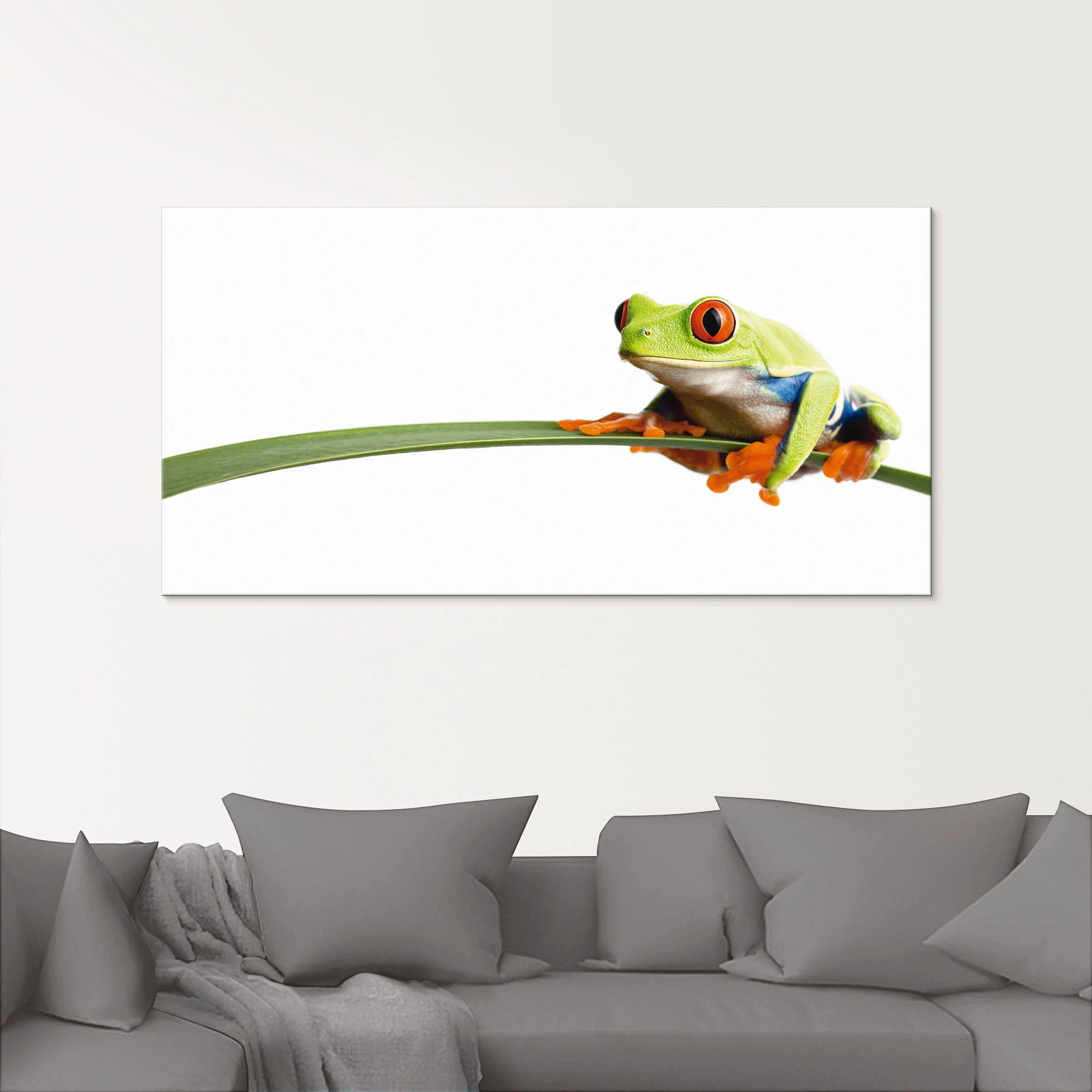 Artland Glasbild "Frosch auf einem Blatt", Wassertiere, (1 St.), in verschi günstig online kaufen