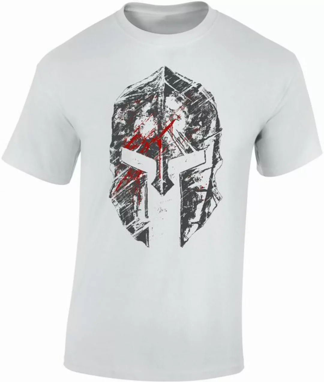 Baddery Print-Shirt Sparta T-Shirt : Phalanx Helm - Gym Sport Fitness, hoch günstig online kaufen