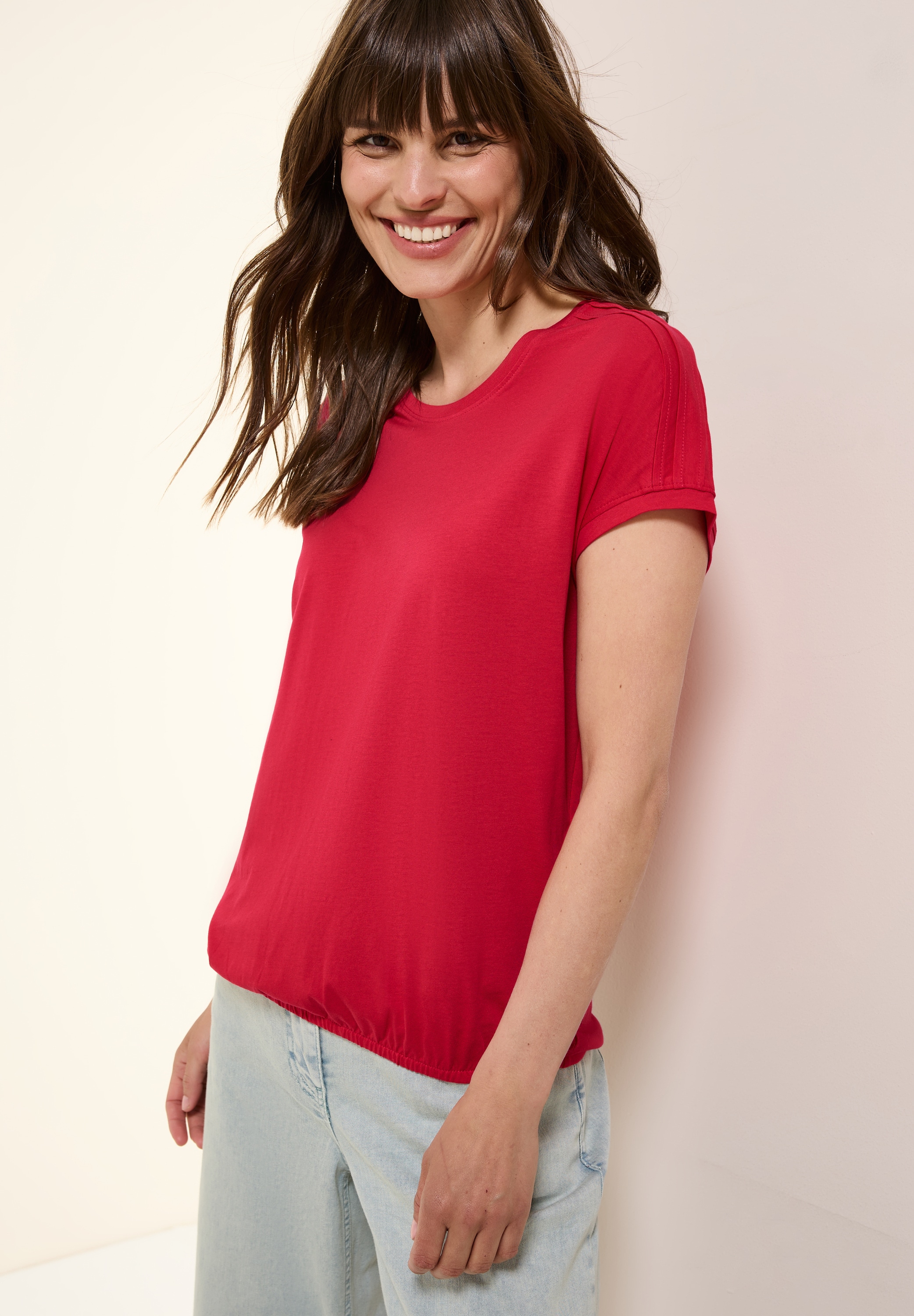 CECIL T-Shirt NOS Solid Deco Shoulder günstig online kaufen