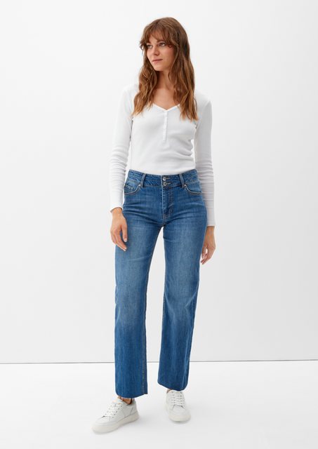 s.Oliver 5-Pocket-Jeans Regular: Jeans mit Straight leg Label-Patch, Waschu günstig online kaufen