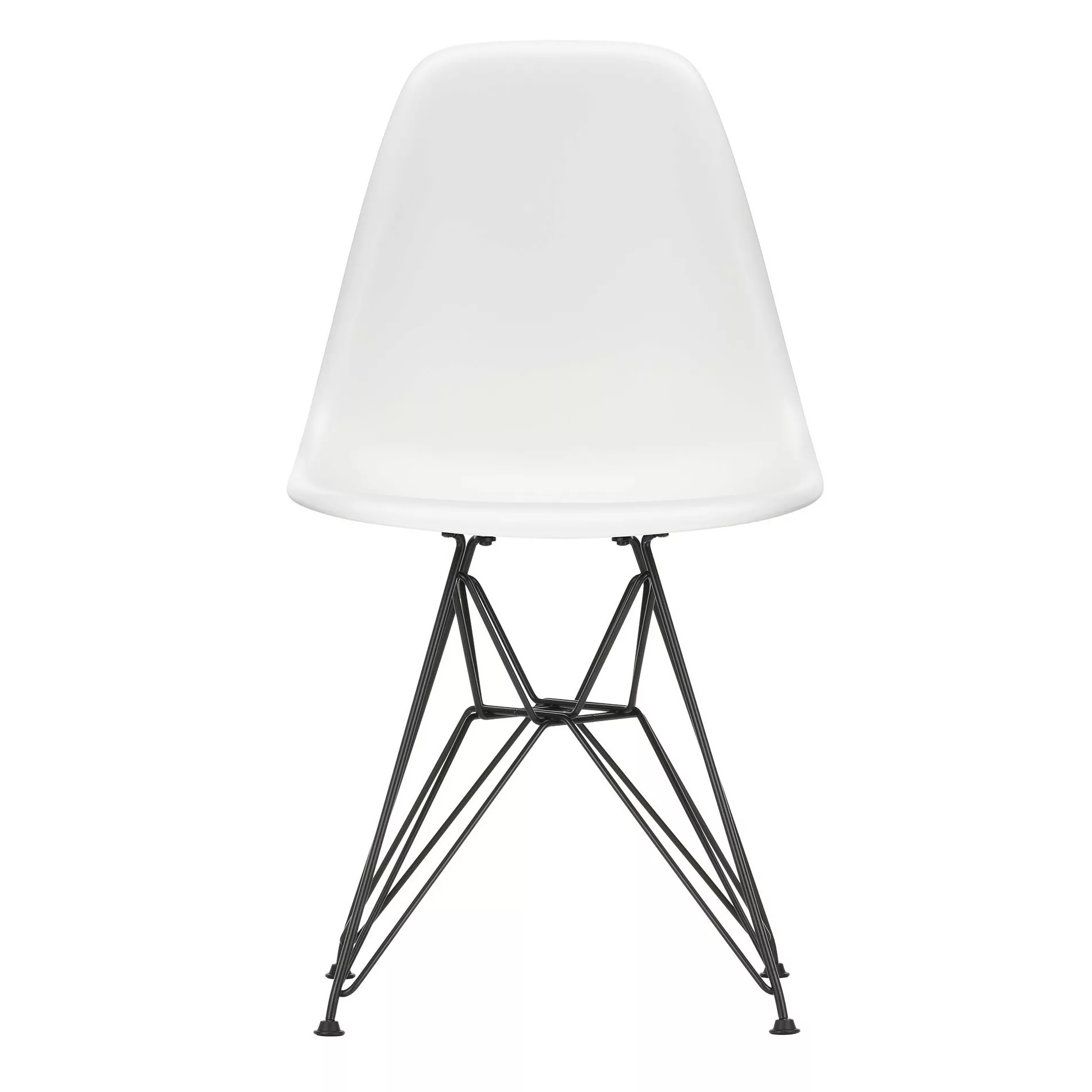 Vitra - Eames Plastic Side Chair DSR Gestell schwarz - weiß/Sitz Polypropyl günstig online kaufen