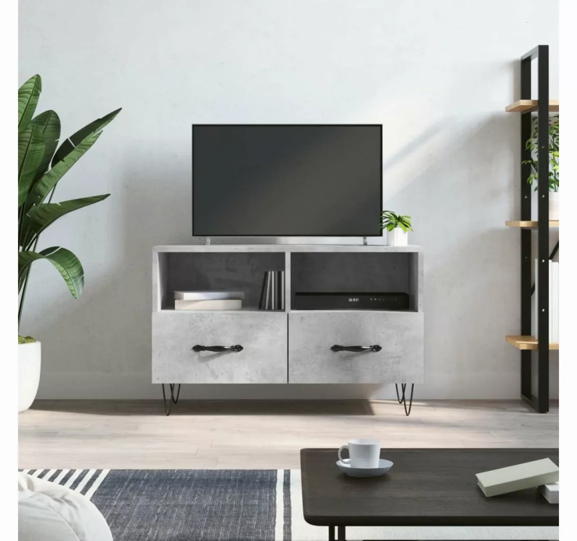 vidaXL TV-Schrank TV-Schrank Betongrau 80x36x50 cm Spanplatte günstig online kaufen