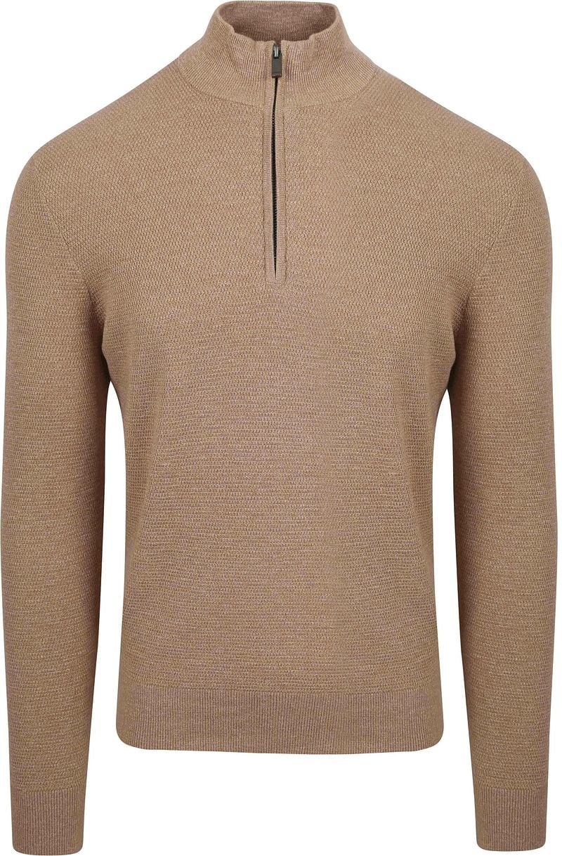 Suitable Half Zip Pullover Struktur Beige - Größe XXL günstig online kaufen