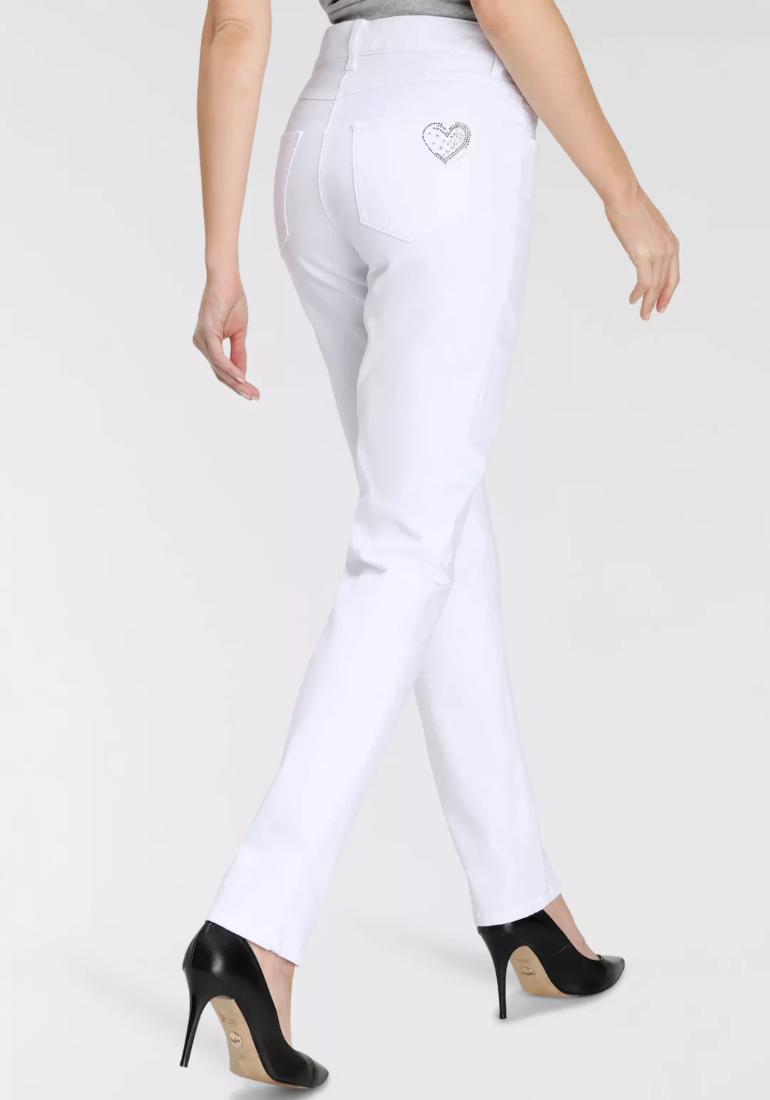 MAC Gerade Jeans Melanie-Heart Dekorative Nieten auf der hinteren Tasche günstig online kaufen