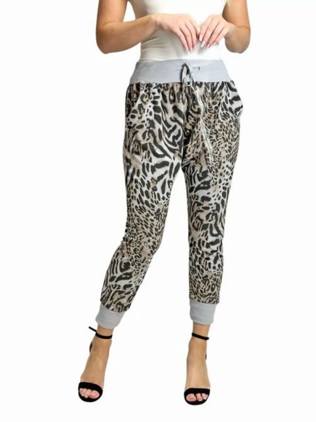 Mississhop Boyfriend-Hose Leo Print Tierprint Boyfriendhose Reißverschluss günstig online kaufen