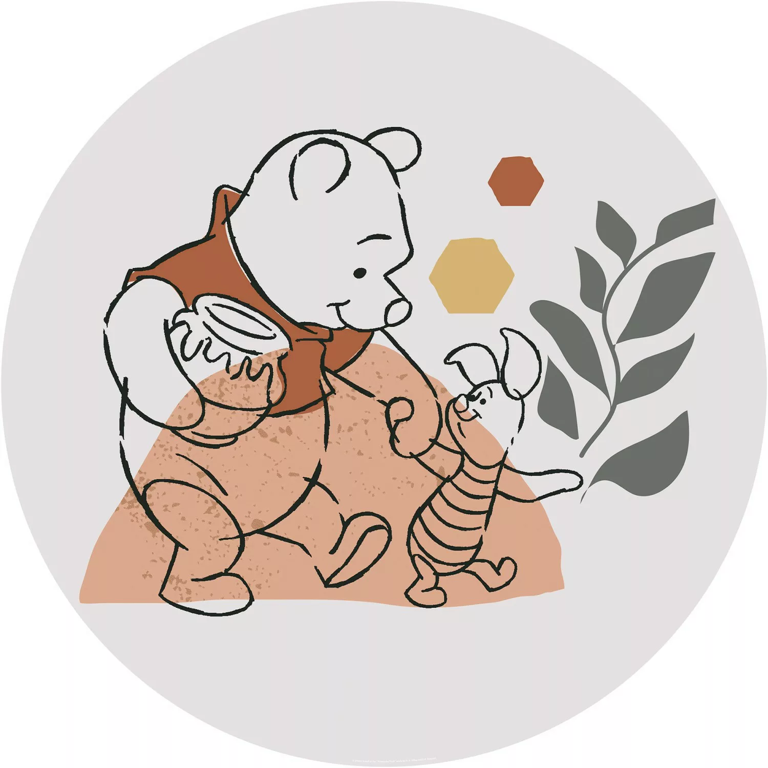 Komar Vliesfototapete Dot Winnie Pooh Soulmate selbstklebend Ø 125 cm günstig online kaufen
