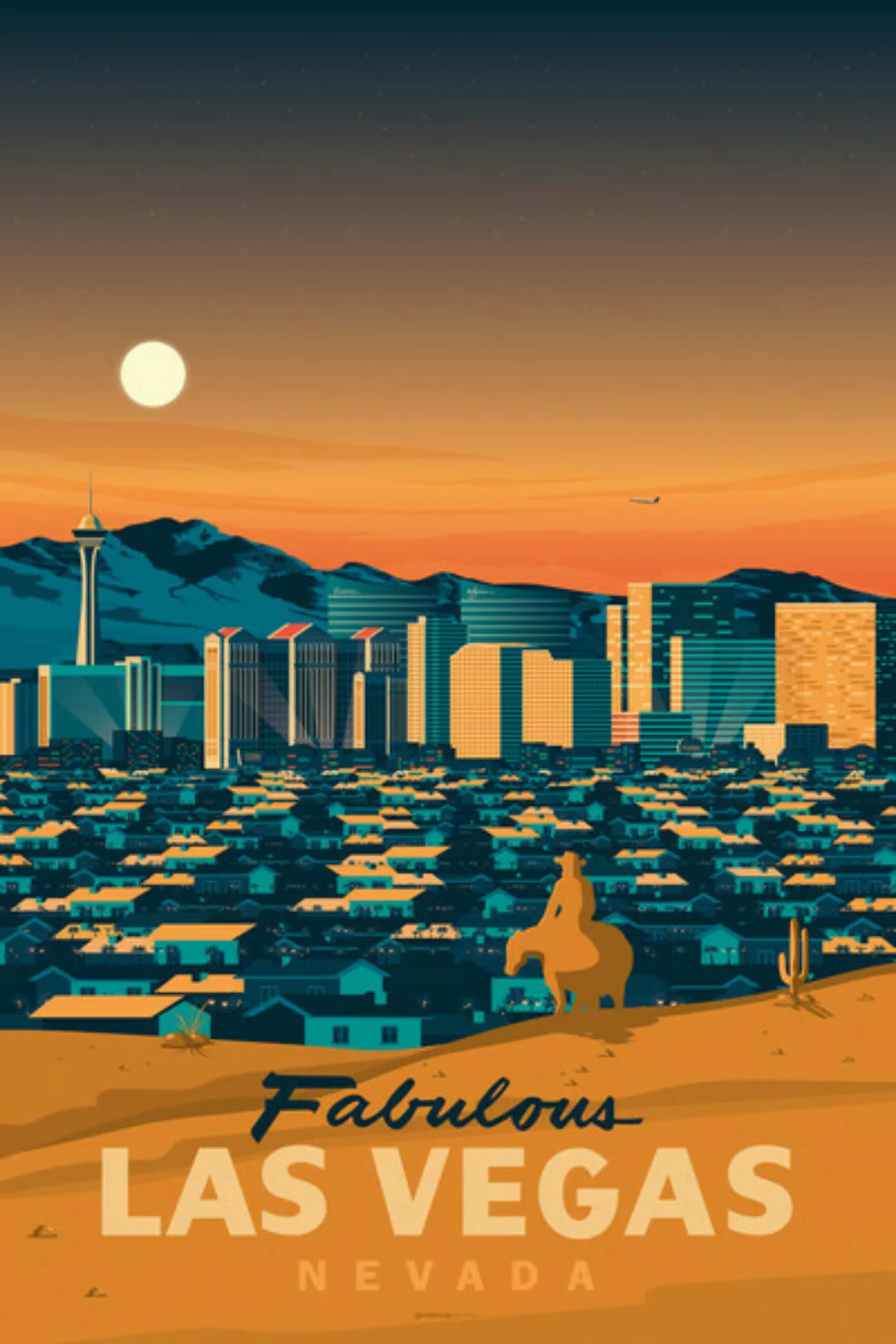 Poster / Leinwandbild - Las Vegas Nevada Vintage Travel Wandbild günstig online kaufen