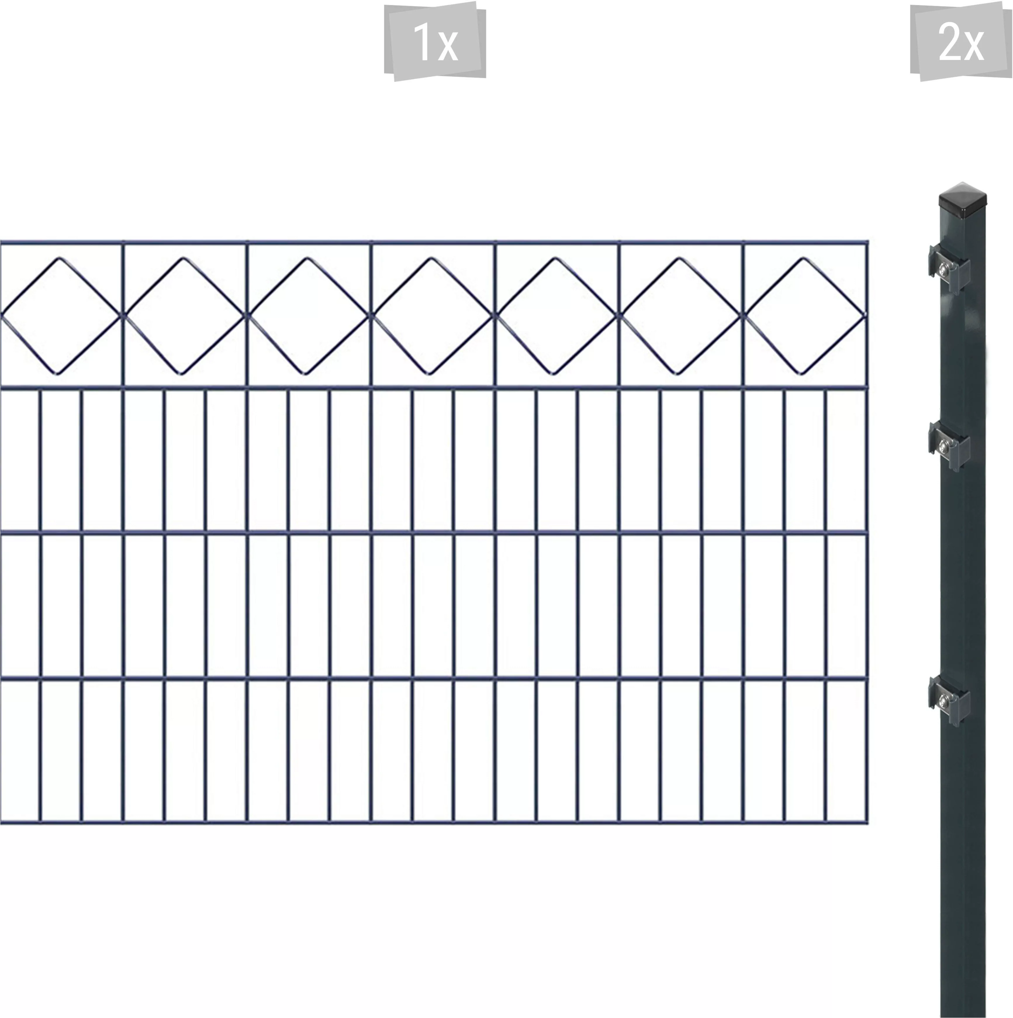 Arvotec Doppelstabmattenzaun "ESSENTIAL 80 zum Einbetonieren "Karo" mit Zie günstig online kaufen