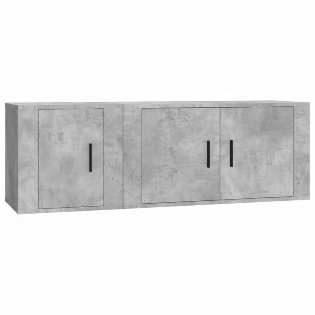 furnicato TV-Schrank 2-tlg. TV-Schrank-Set Betongrau Holzwerkstoff günstig online kaufen