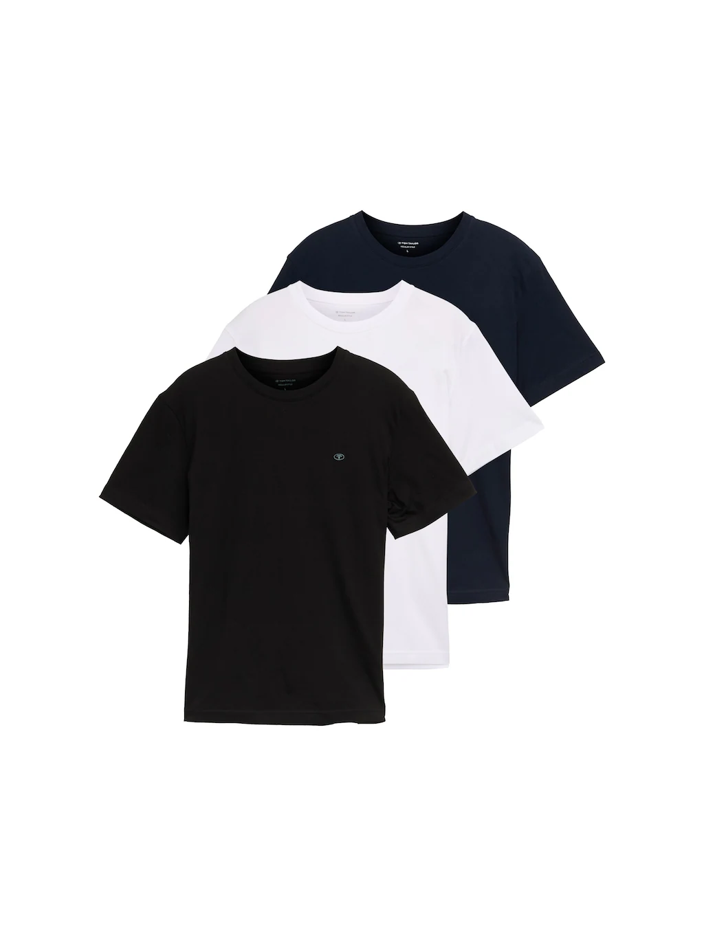 TOM TAILOR T-Shirt, 3er Pack mit Logo-Stickerei günstig online kaufen