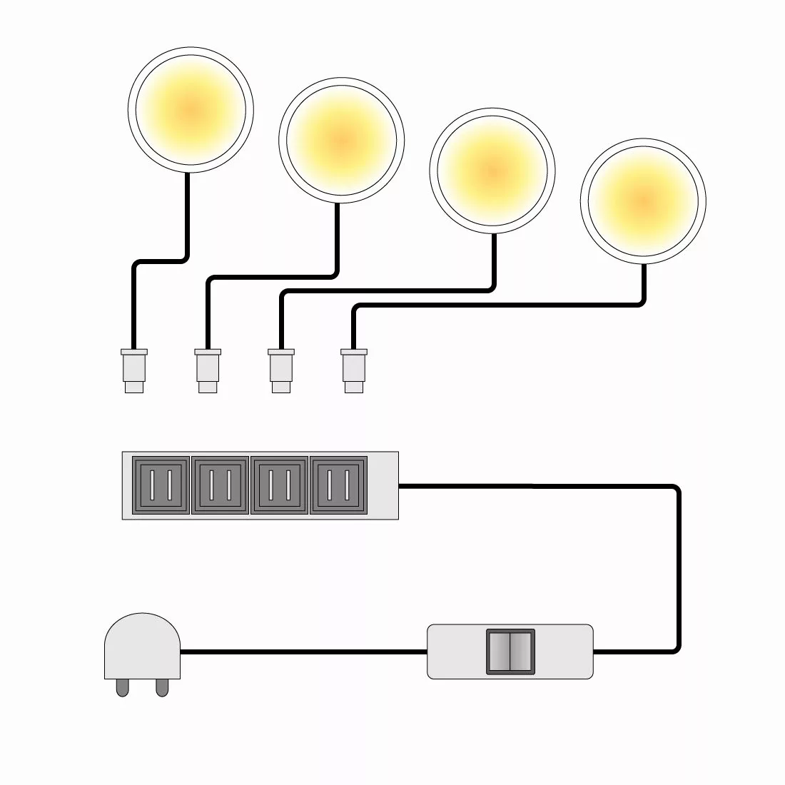 home24 LED-Powerspot Lopburi (4er-Set) günstig online kaufen