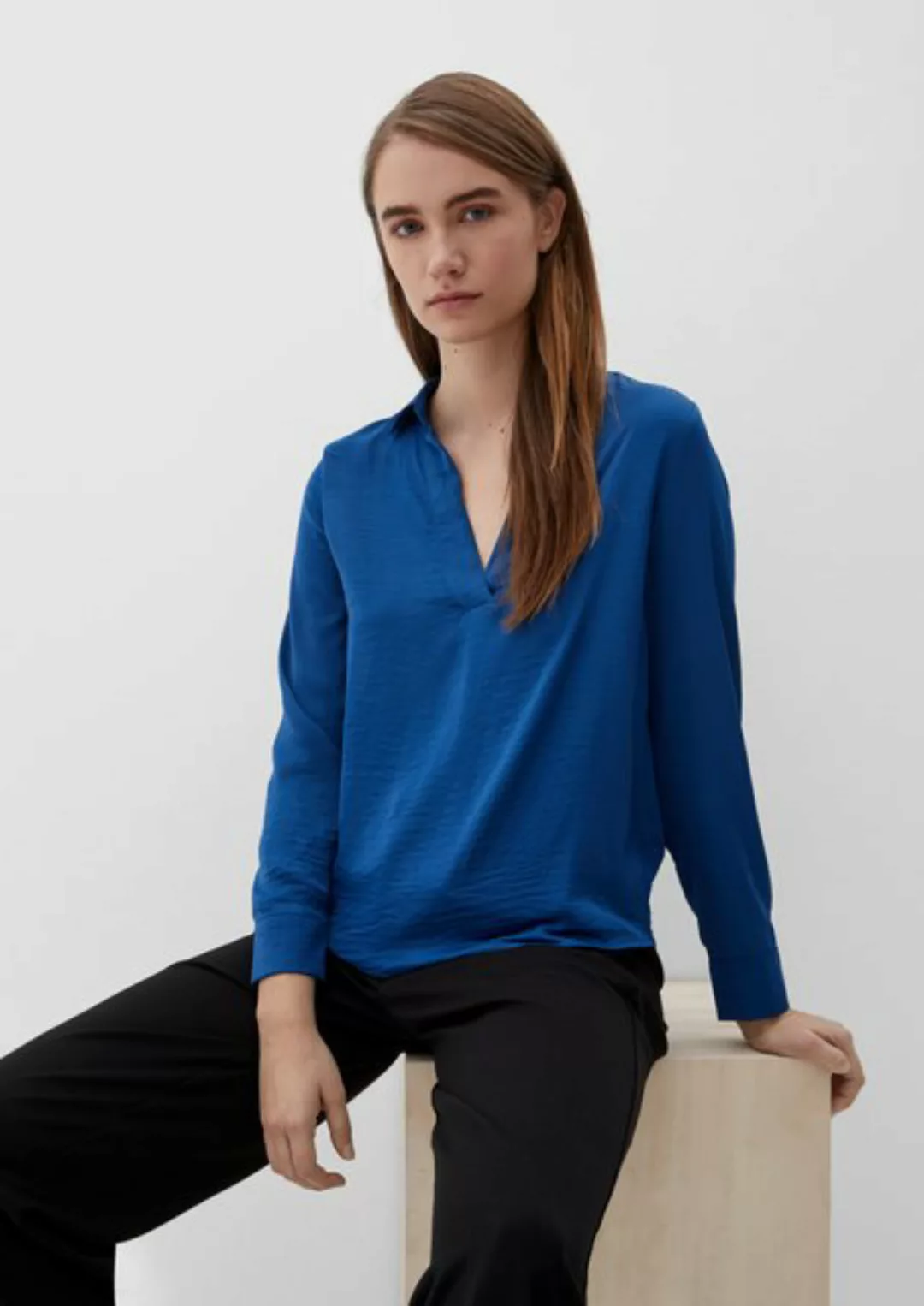 s.Oliver Langarmbluse Bluse aus recyceltem Polyester günstig online kaufen