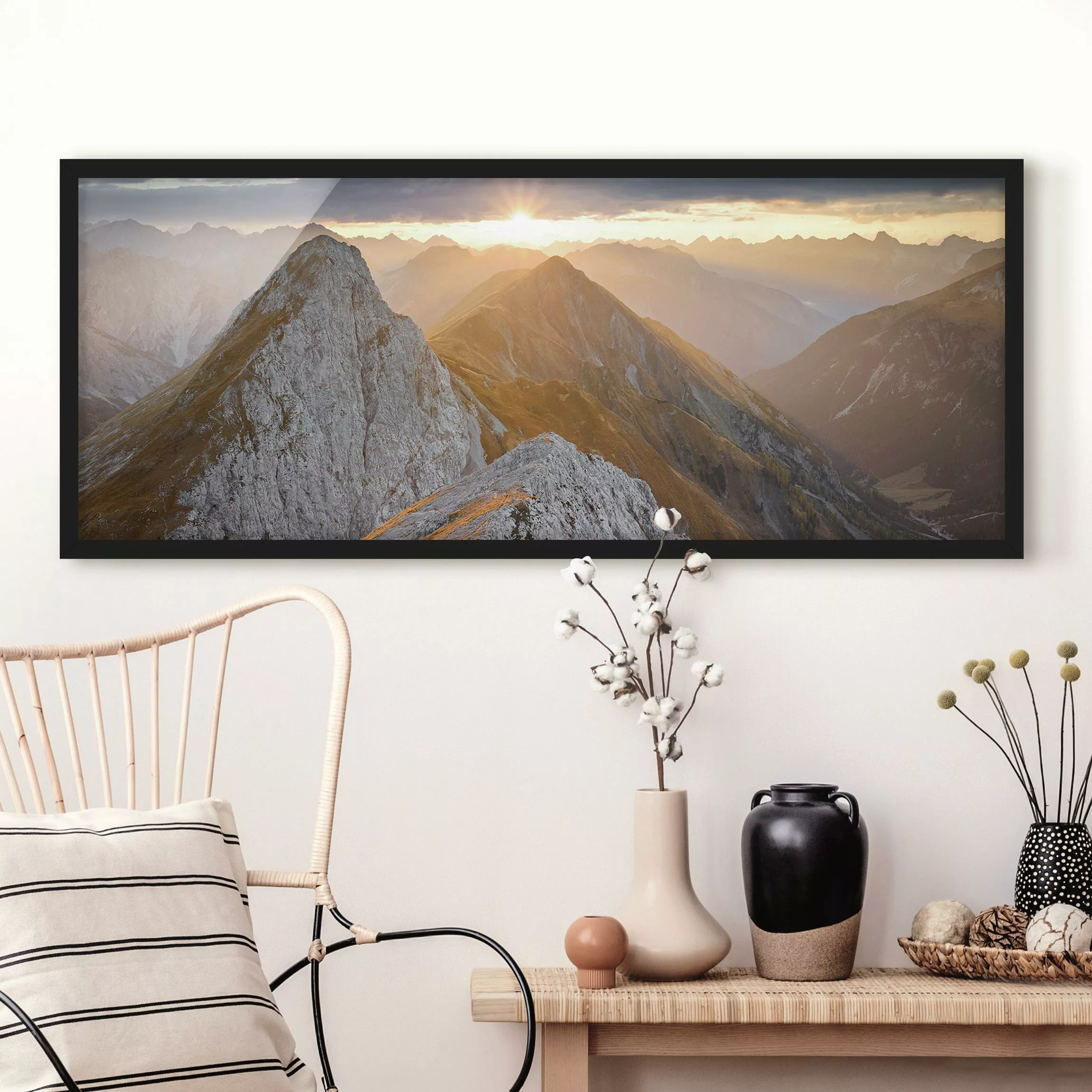 Bild mit Rahmen Natur & Landschaft - Panorama Lechtaler Alpen günstig online kaufen