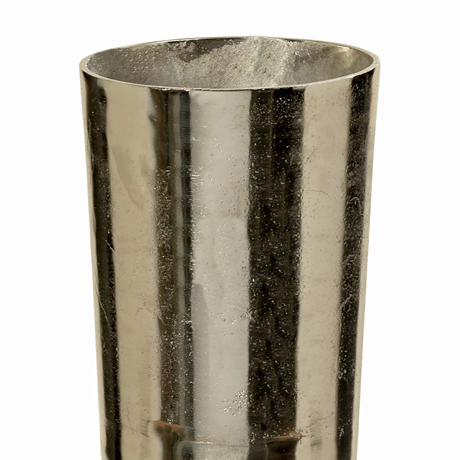 home24 Boltze Vase Romano Silber Aluminium 24x93x24 cm (BxHxT) illuminantsT günstig online kaufen