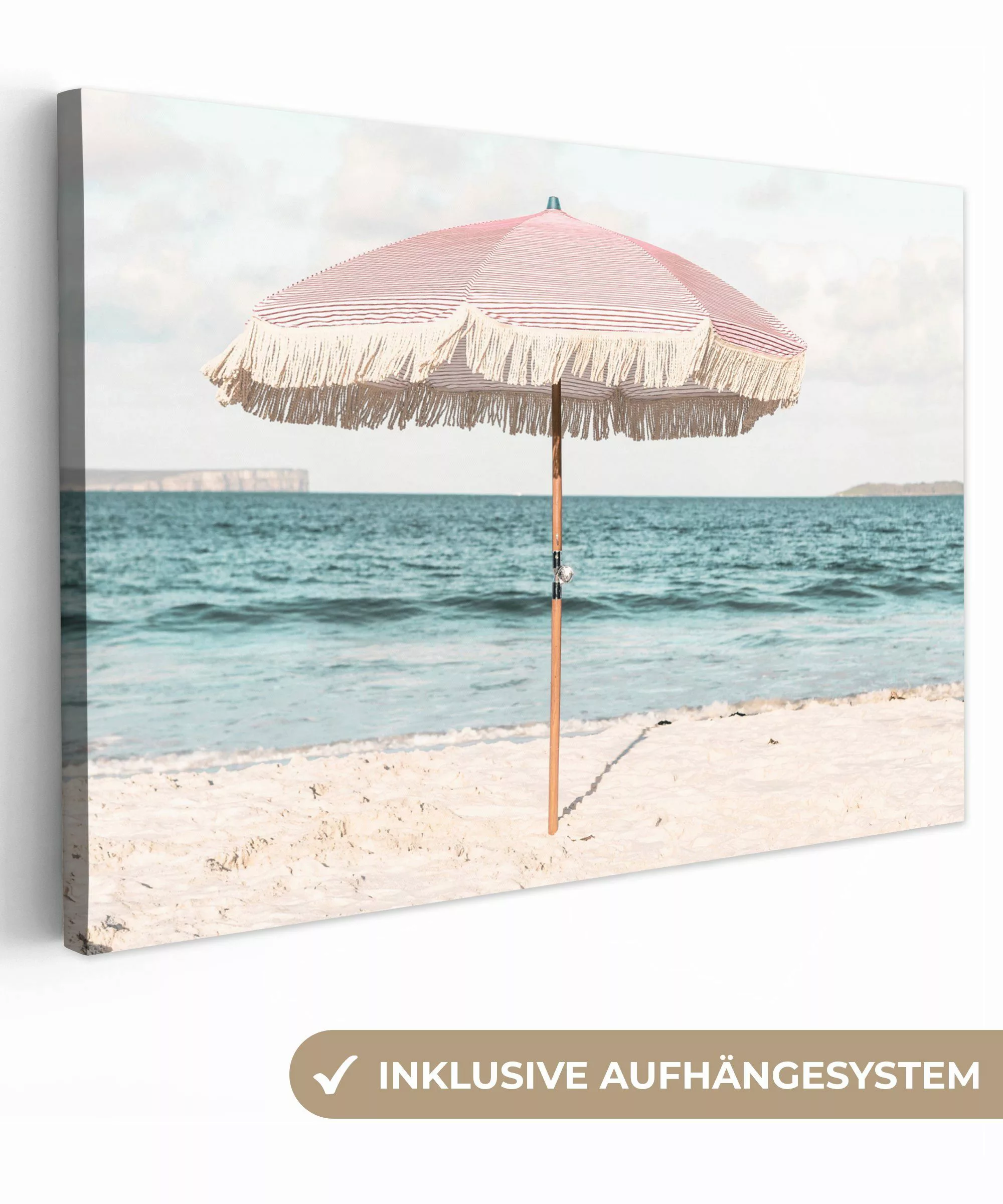 OneMillionCanvasses® Leinwandbild Sonnenschirm - Strand - günstig online kaufen