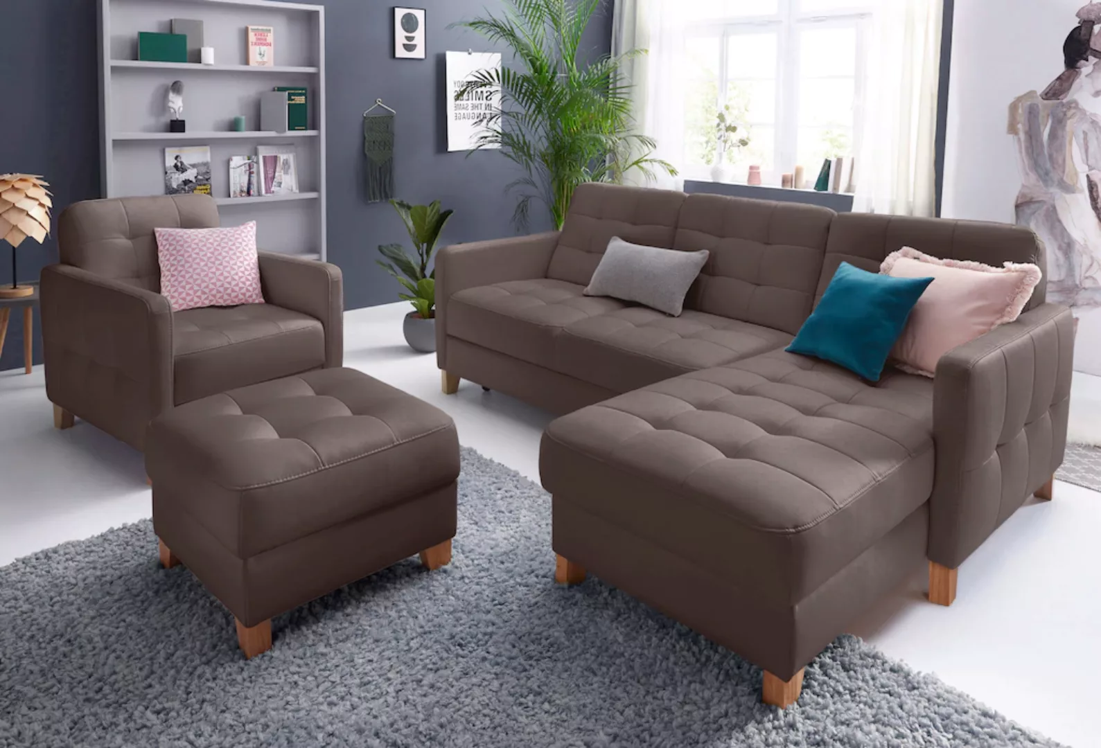 exxpo - sofa fashion Ecksofa Vinci, wahlweise mit Bettfunktion, L-Form günstig online kaufen