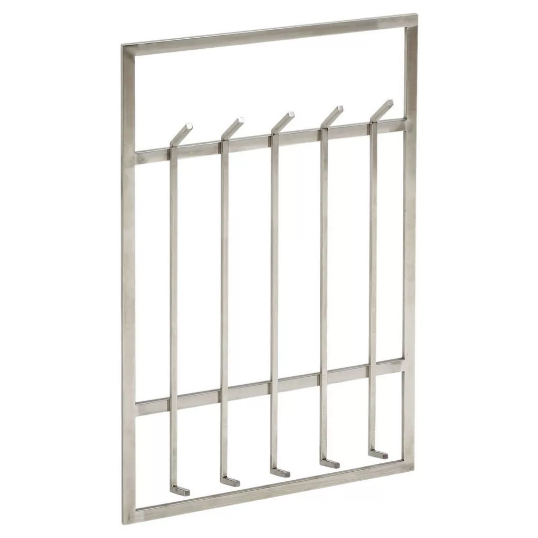 Wandgarderobe Metall Silber 60x100x7,5 cm Design Flurgarderobe Stahl | Hake günstig online kaufen