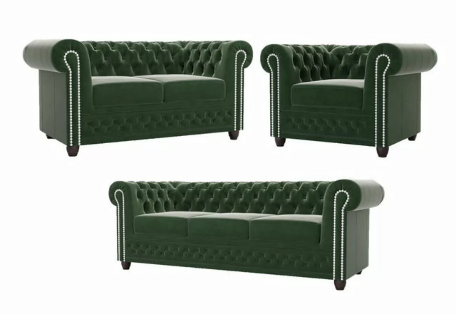 S-Style Möbel Polstergarnitur Chesterfield Lena mit Schlaffunktion 3+2+1 au günstig online kaufen