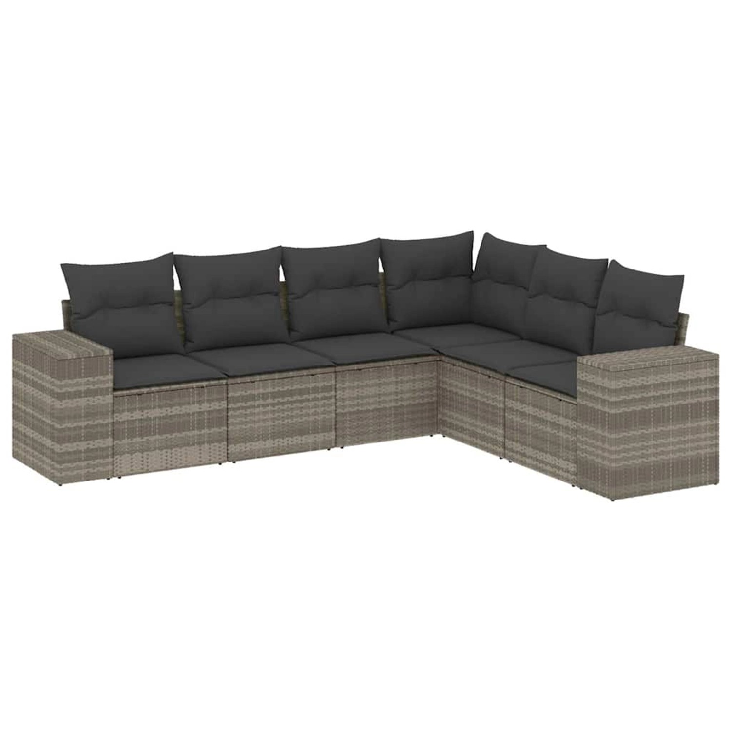 vidaXL 6-Tlg Garten-Sofagarnitur mit Kissen Hellgrau Poly Rattan 3222611 günstig online kaufen