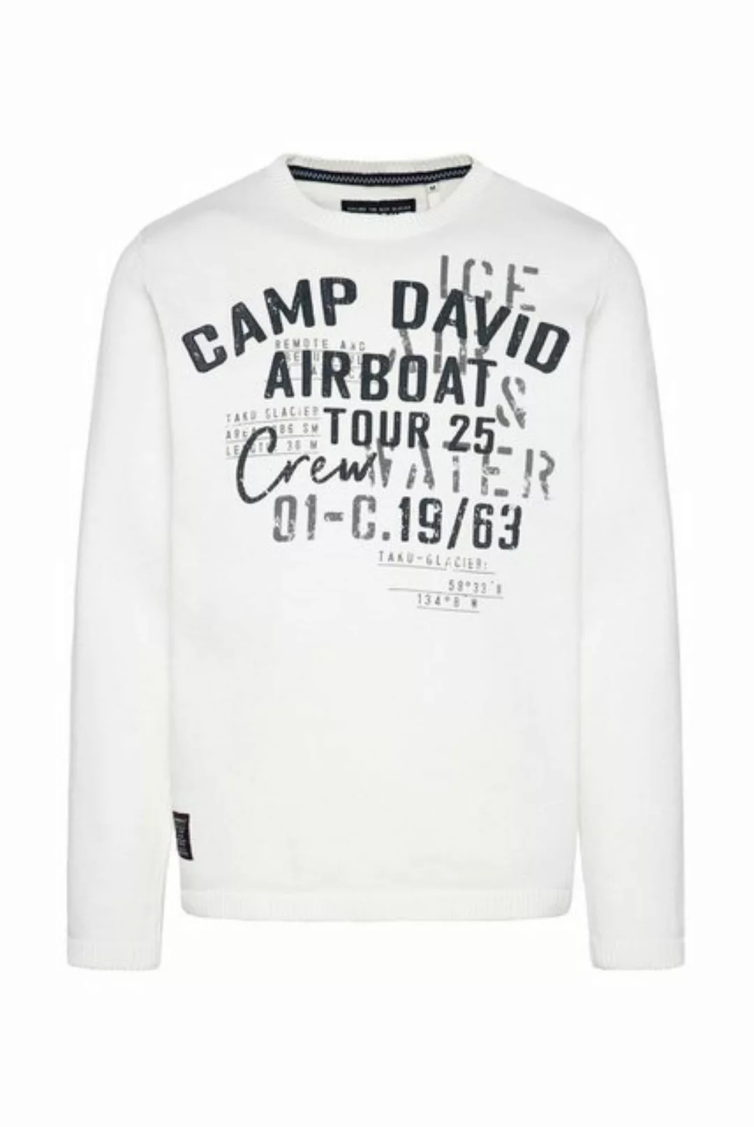 CAMP DAVID Rundhalspullover mit Logoprints günstig online kaufen