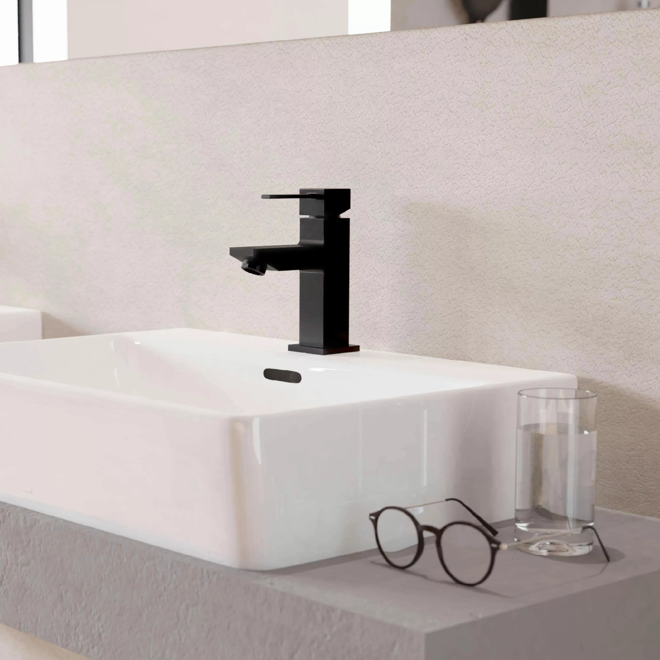 welltime Waschtischarmatur Trento, Wasserhahn wassersparende Eco-Click-Funk günstig online kaufen