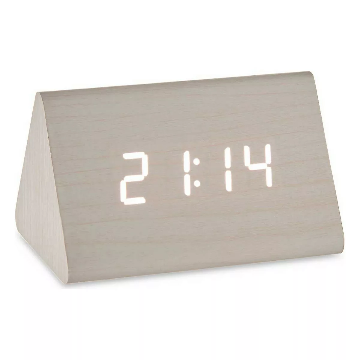 Digitale Desktop-uhr Weiß Pvc Holz Mdf (11,7 X 7,5 X 8 Cm) günstig online kaufen