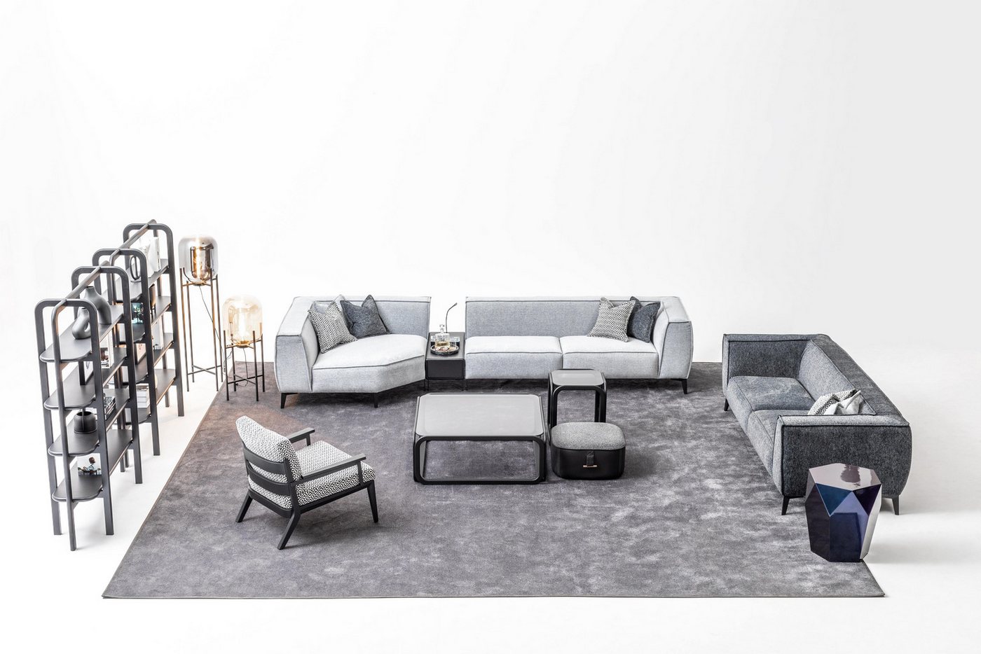 Xlmoebel Sofa Großes Sofa-Set XXL mit Stoffpolsterung für 5+3+1 Sitzer - Te günstig online kaufen