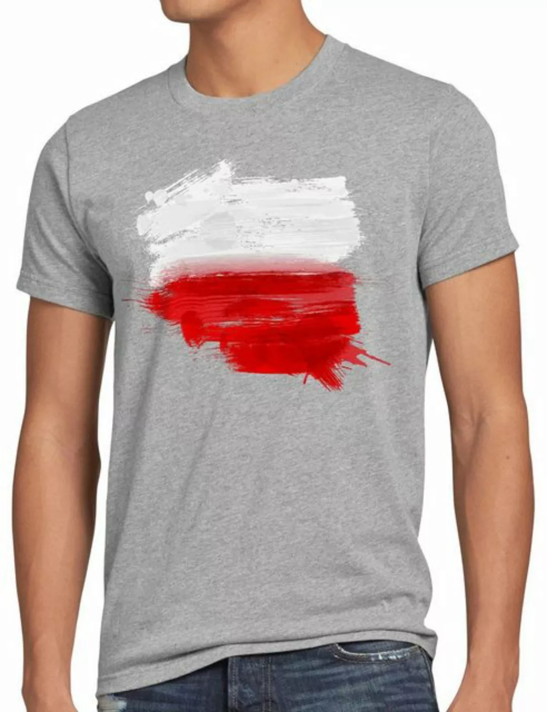 style3 Print-Shirt Herren T-Shirt Flagge Polen Fußball Sport Polska WM EM F günstig online kaufen