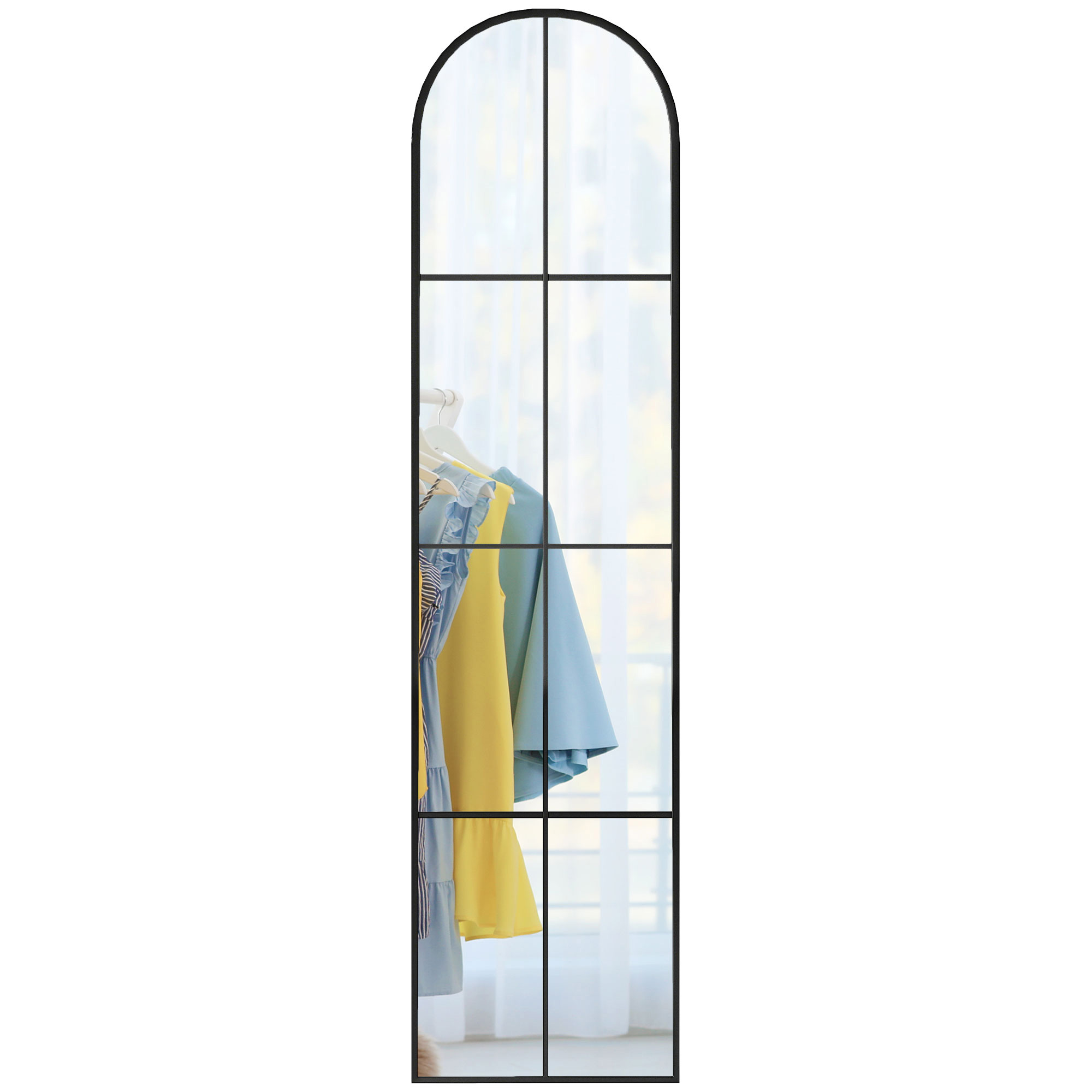 HOMCOM Großer Ganzkörperspiegel 40 x 160 cm - Wand- oder stehender Bogenfen günstig online kaufen