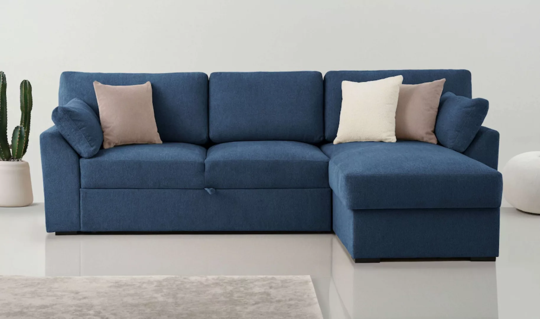 Home affaire Ecksofa "Citry", Breite 246 cm, Chenille, Bettfunktion, Bettka günstig online kaufen