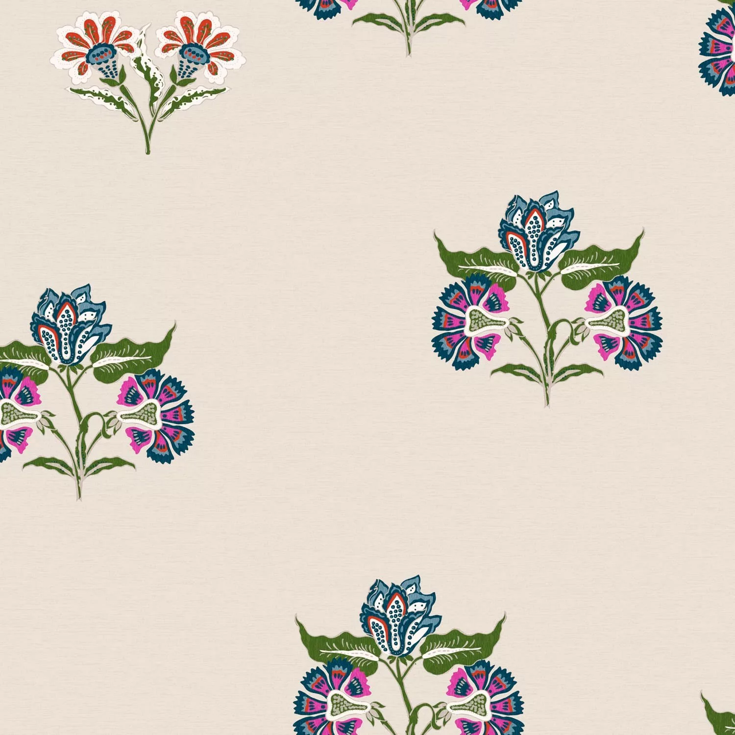 Joules Vliestapete »Indienne Block Print Dawn Grey«, floral, floral günstig online kaufen