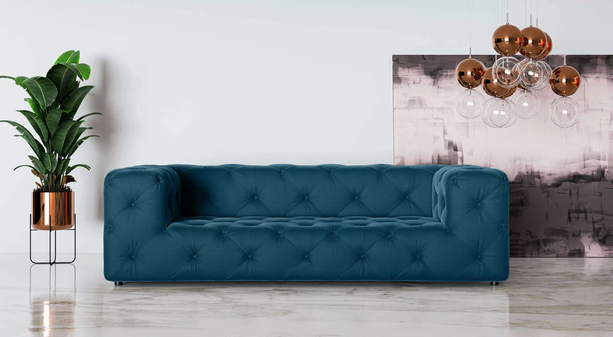 Places of Style 3-Sitzer "FOLLINA", 3-Sitzer Sofa mit klassischer Chesterfi günstig online kaufen