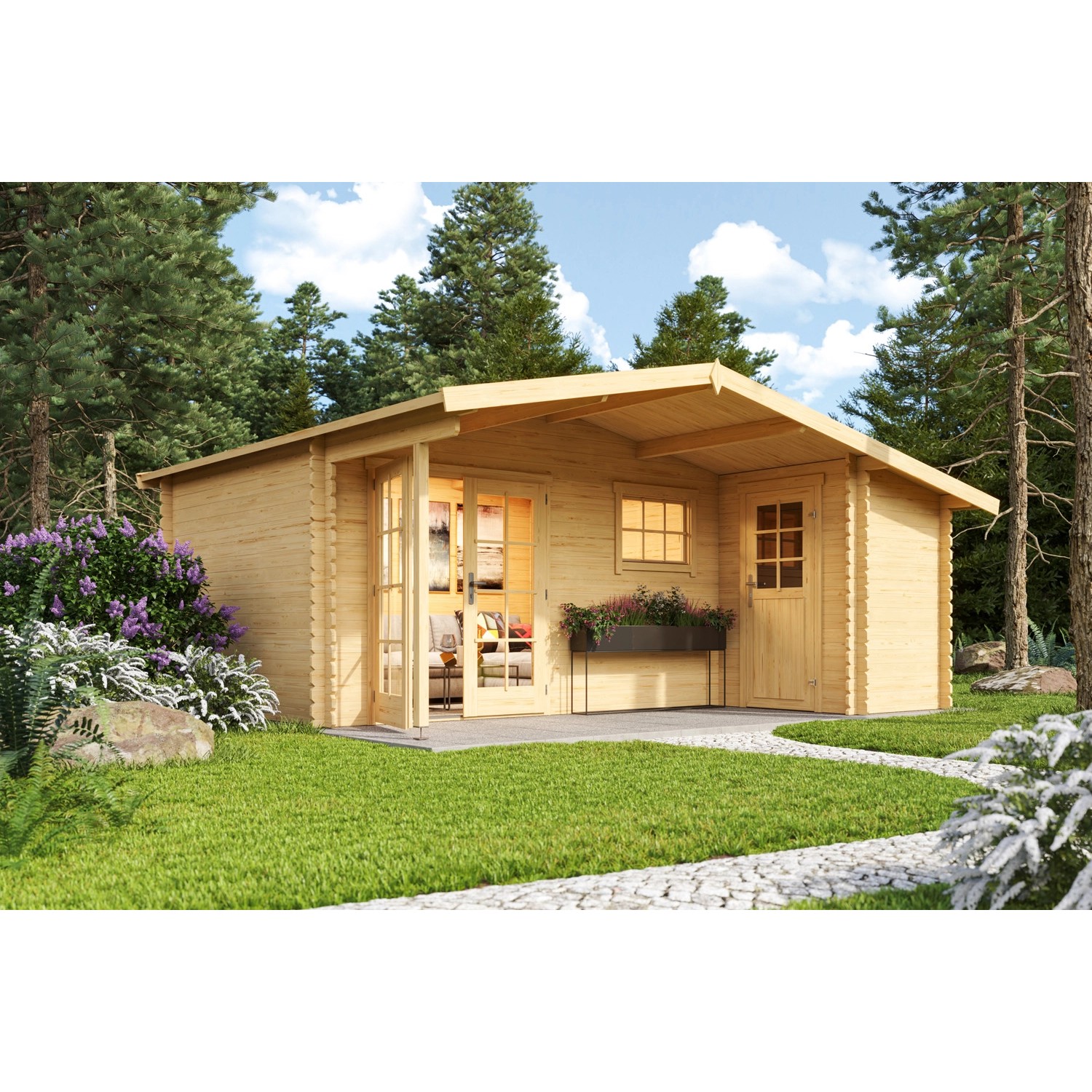 Lasita Maja Gartenhaus Little Rock Natur 510 cm x 430 cm günstig online kaufen