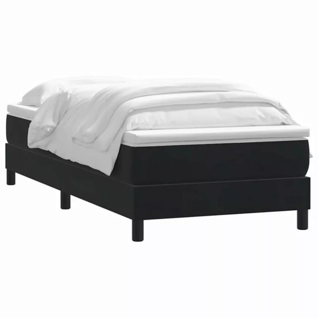 vidaXL Boxspringbett, Boxspringbett mit Matratze Schwarz 90x210 cm Samt günstig online kaufen