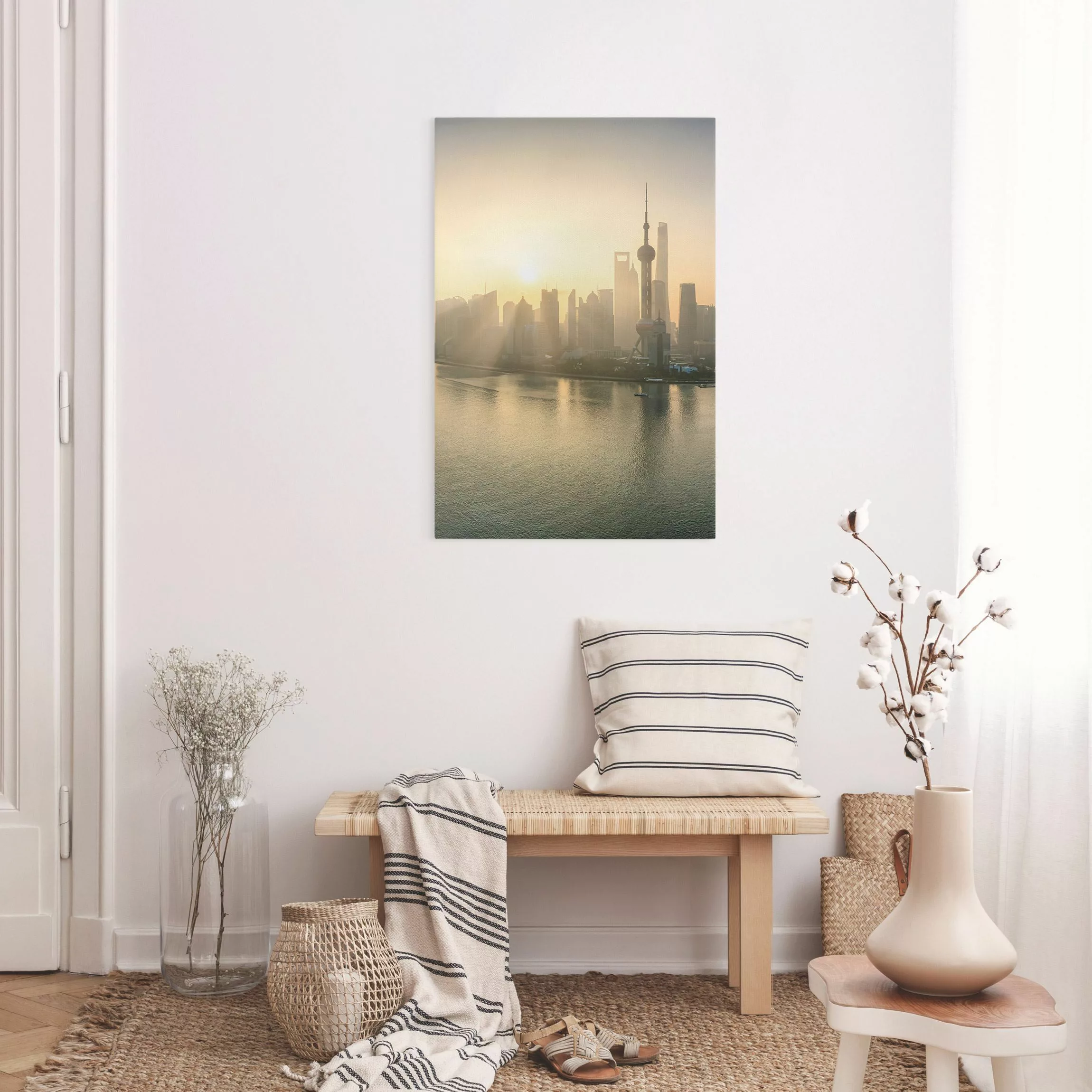 Leinwandbild Pudong bei Sonnenaufgang günstig online kaufen