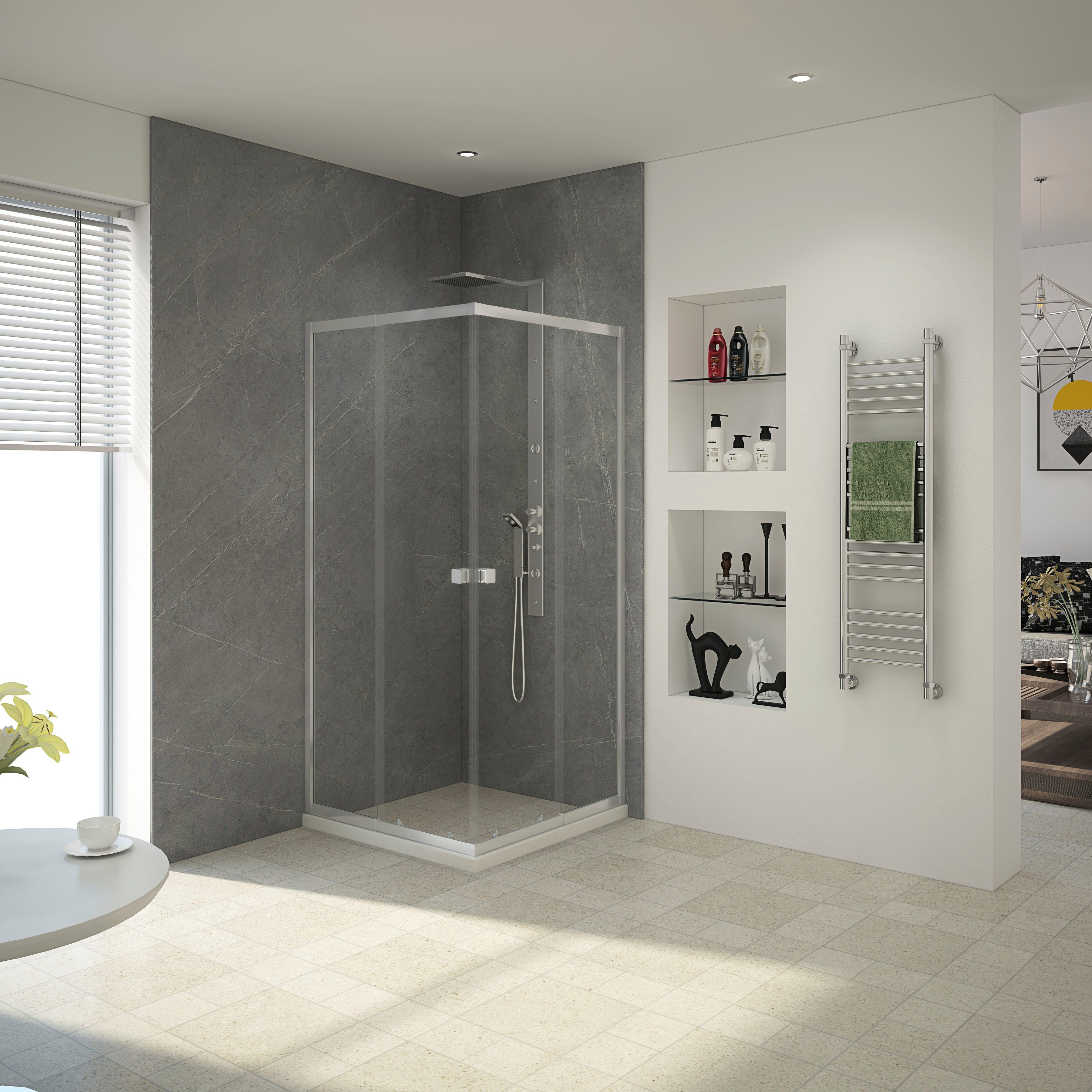 Marwell Eckdusche Glasdusche Flexi 90x90x190 cm, günstig online kaufen