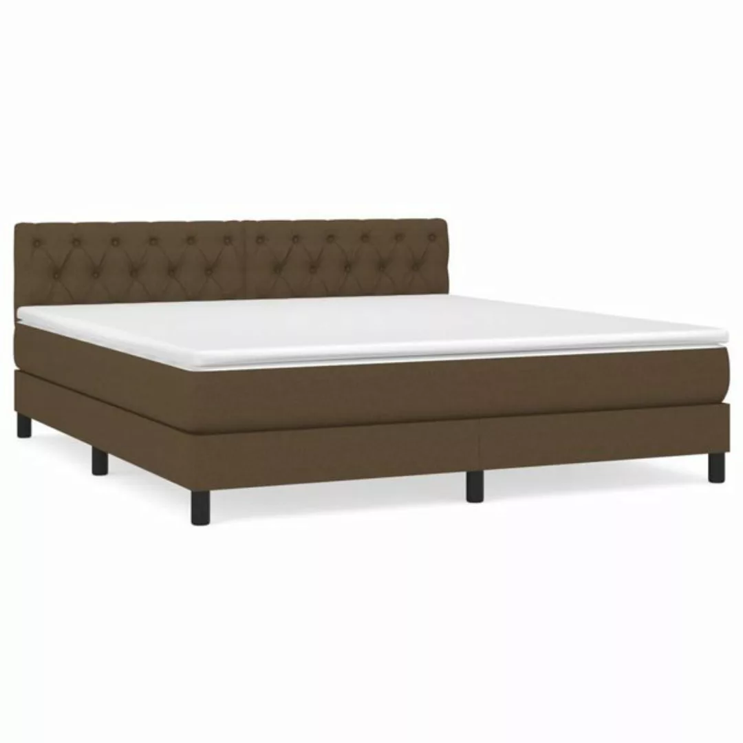 vidaXL Bettgestell Boxspringbett mit Matratze Dunkelbraun 160x200 cm Stoff günstig online kaufen