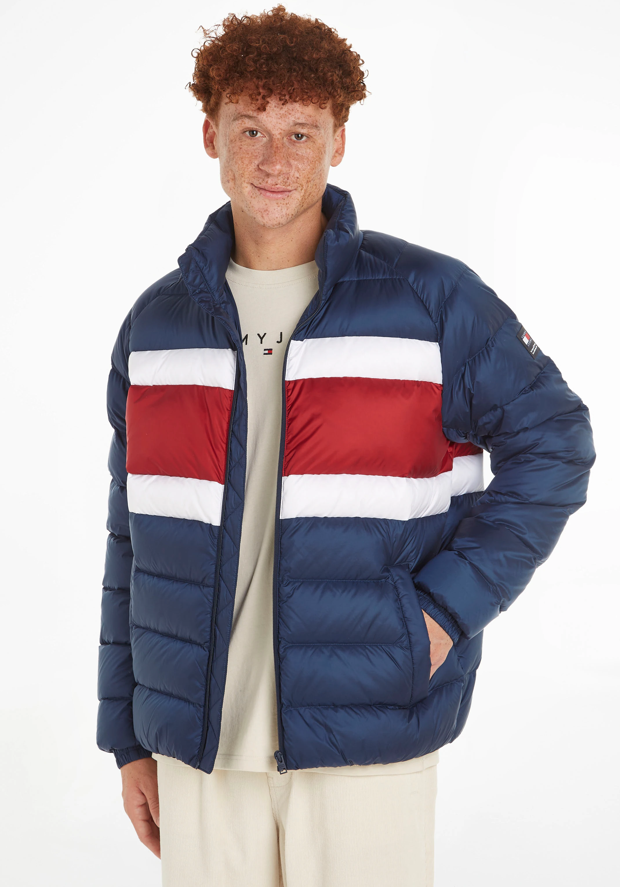 Tommy Jeans Plus Steppjacke "TJM BLOCK STRIPE LT DOWN JKT EXT" günstig online kaufen