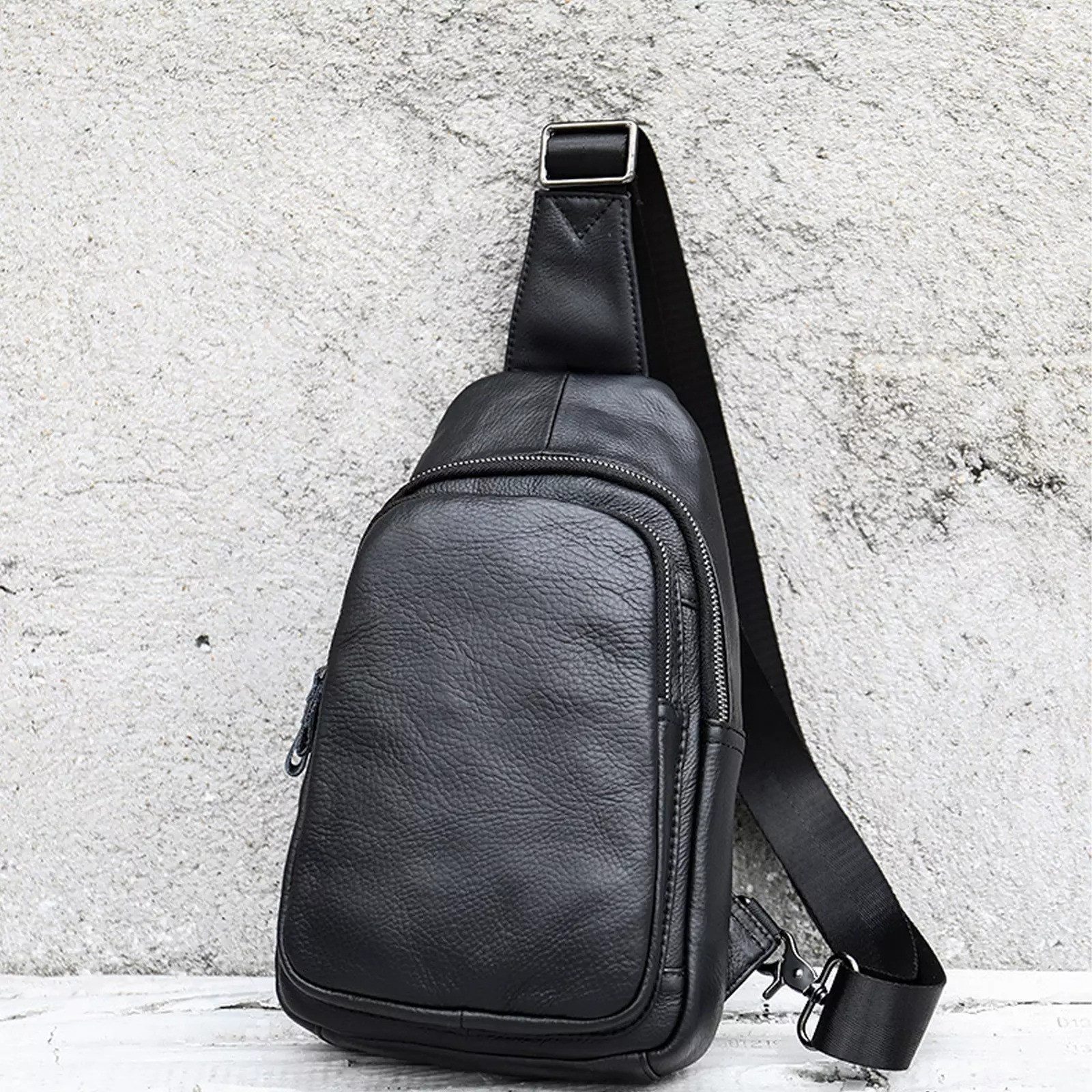 YUBRO-STUDIO Messenger Bag Herren Echtleder Sling günstig online kaufen