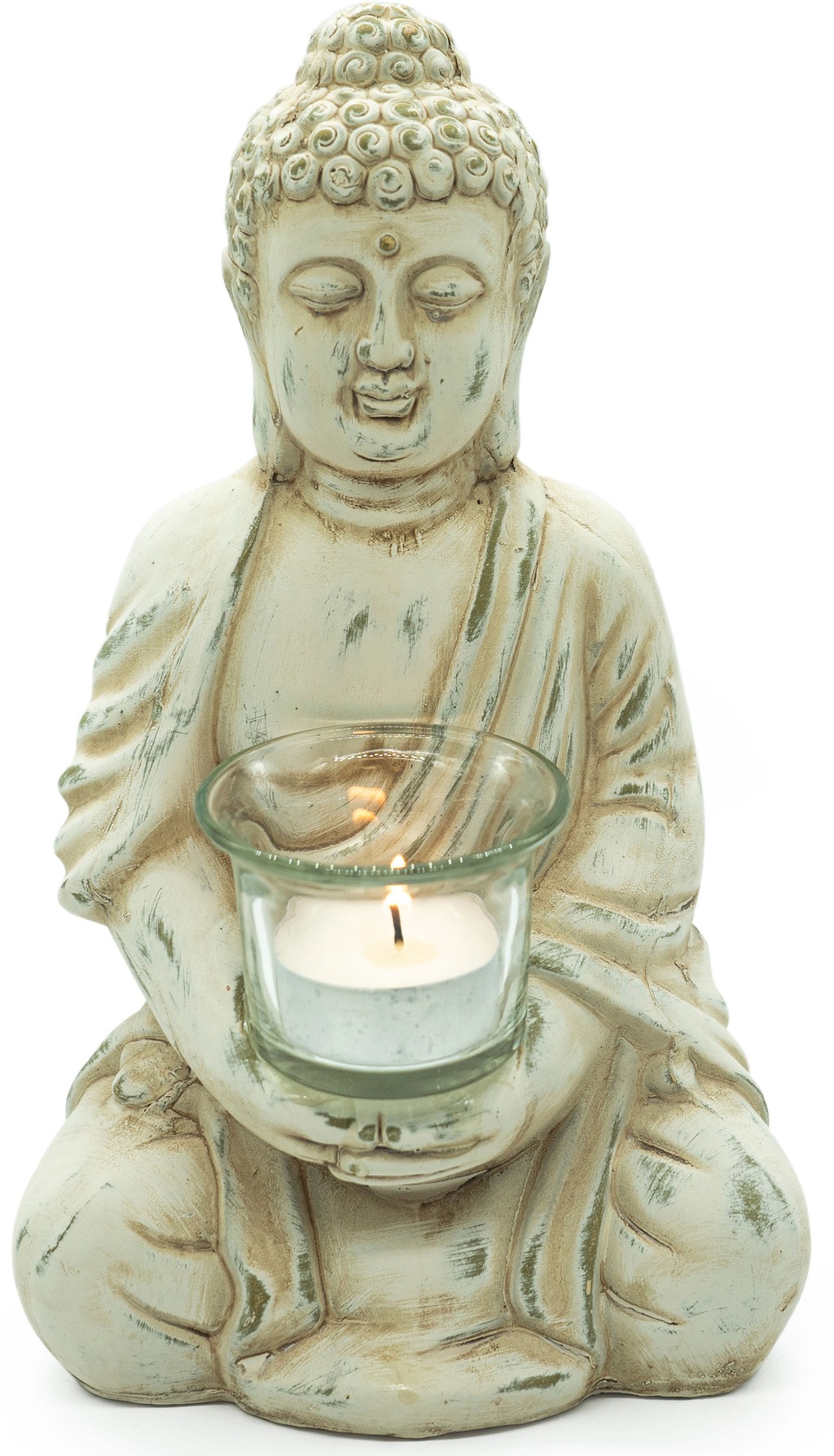 NOOR LIVING Teelichthalter "Buddha", (1 St.), aus Terrakotta, Höhe ca. 24 c günstig online kaufen