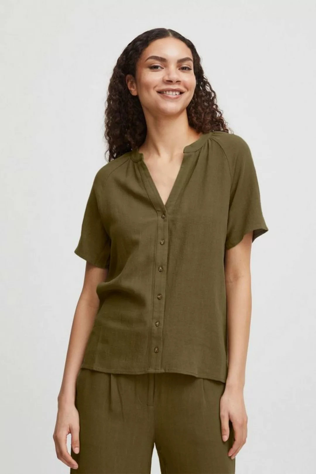 b.young Kurzarmbluse BYJOHANNA BLOUSE - 20813133 Bluse aus Leinenmix günstig online kaufen