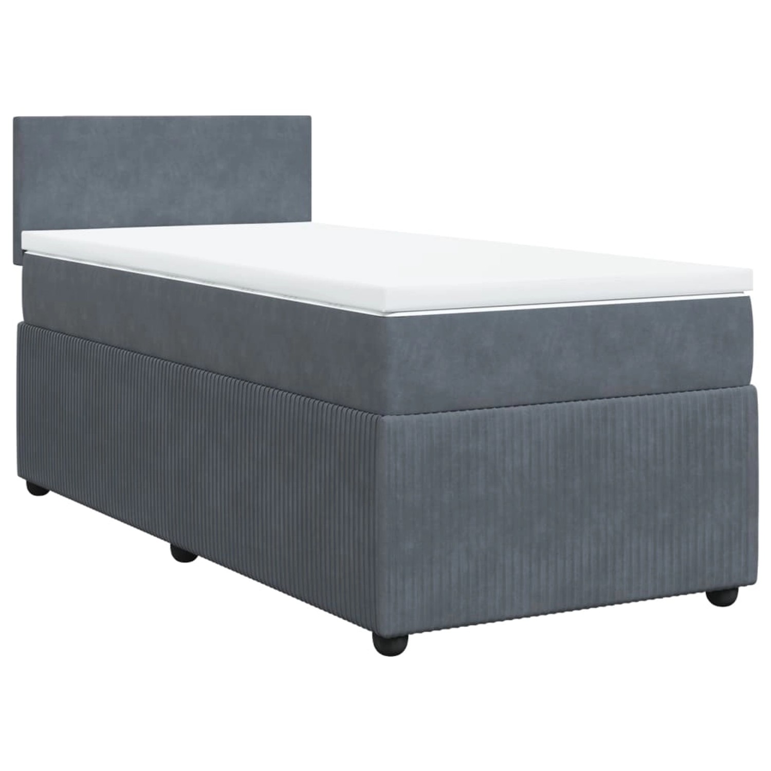 vidaXL Boxspringbett mit Matratze Dunkelgrau 100x200 cm Samt2108166 günstig online kaufen