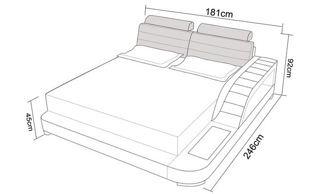 Xlmoebel Bett Schlafzimmerbett mit zeitgemäßem Design und hochwertiger Pols günstig online kaufen