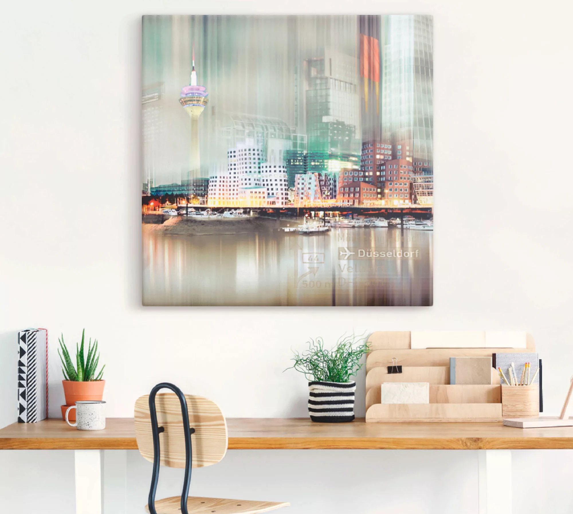Artland Leinwandbild "Düsseldorf Skyline Collage V", Deutschland, (1 St.), günstig online kaufen