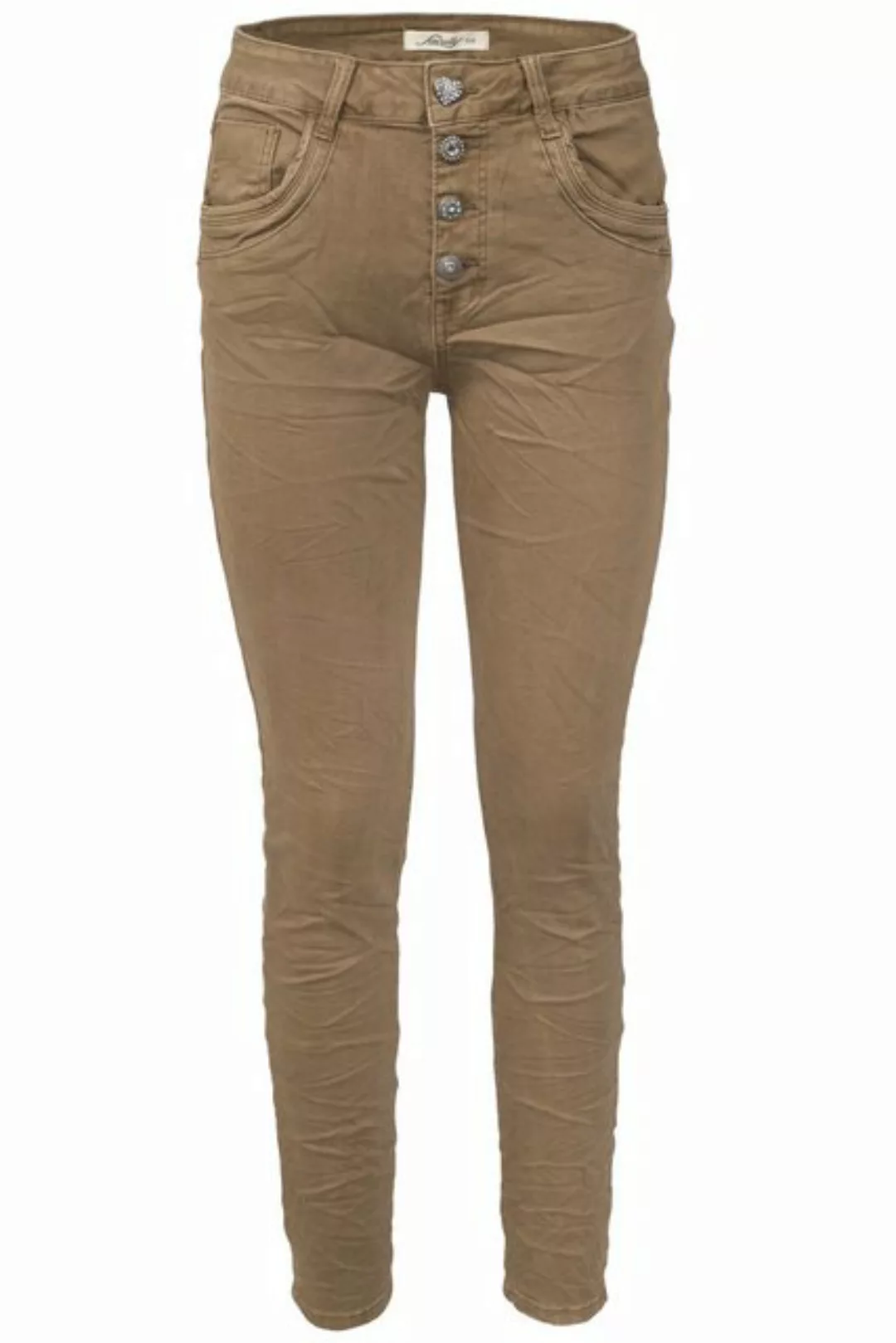 Jewelly Regular-fit-Jeans Stretch Jeans Five-Pocket im Crash-Look günstig online kaufen