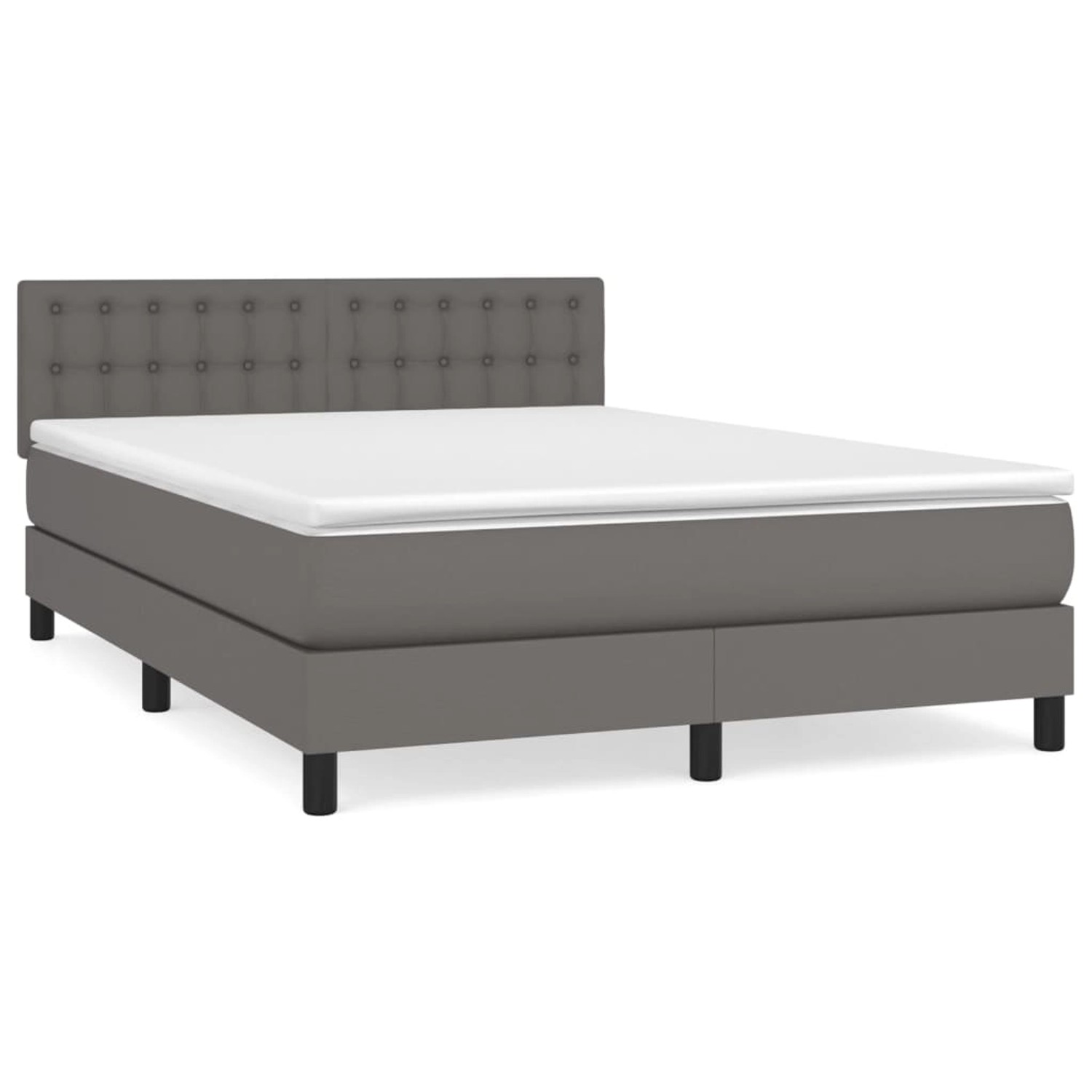 vidaXL Boxspringbett mit Matratze Grau 140x190 cm Kunstleder1397370 günstig online kaufen