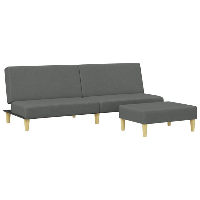 vidaXL Sofa Schlafsofa 2-Sitzer mit Fußhocker Dunkelgrau Stoff günstig online kaufen