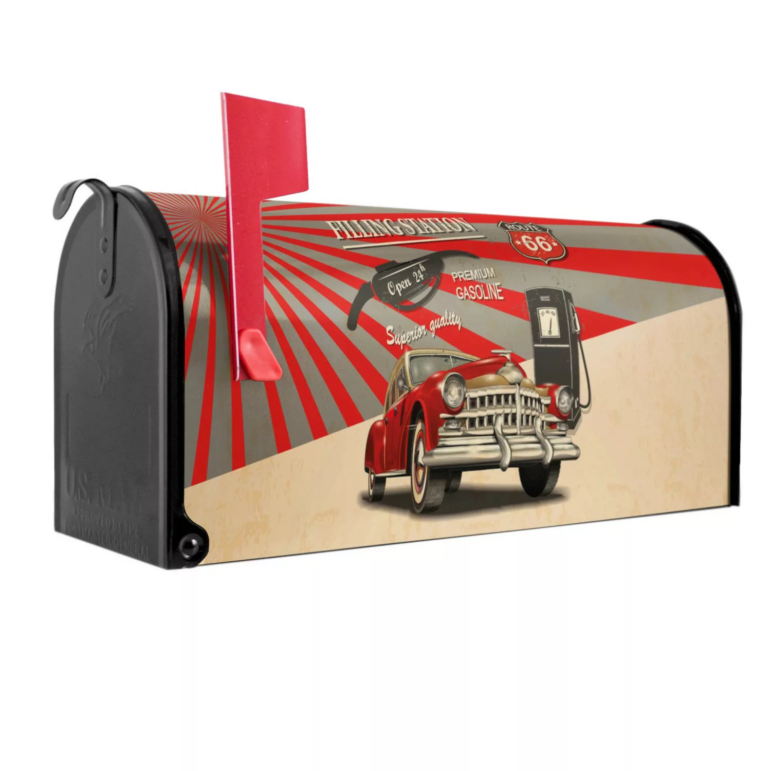 Banjado Amerikanischer Briefkasten Schwarz 48x22x16cm US Mailbox Letterbox günstig online kaufen