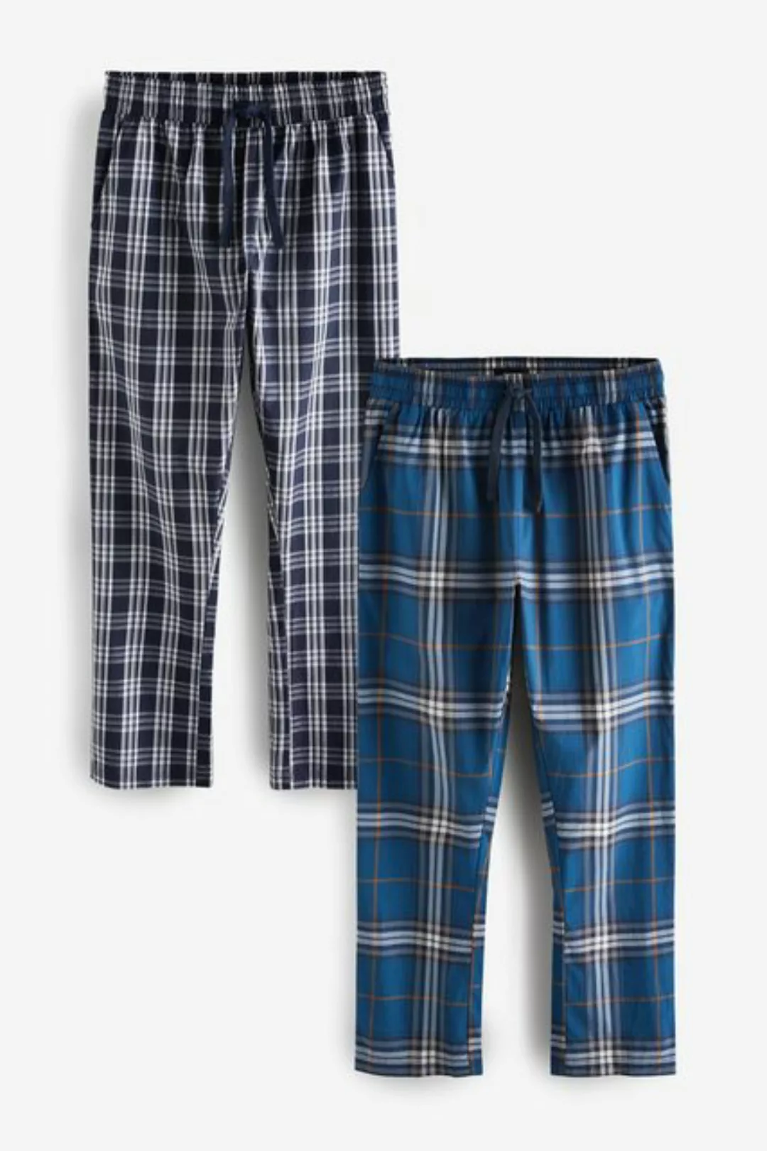 Next Pyjamahose Karierte Schlafanzughose Baumwolle im 2er-Pack (2-tlg) günstig online kaufen