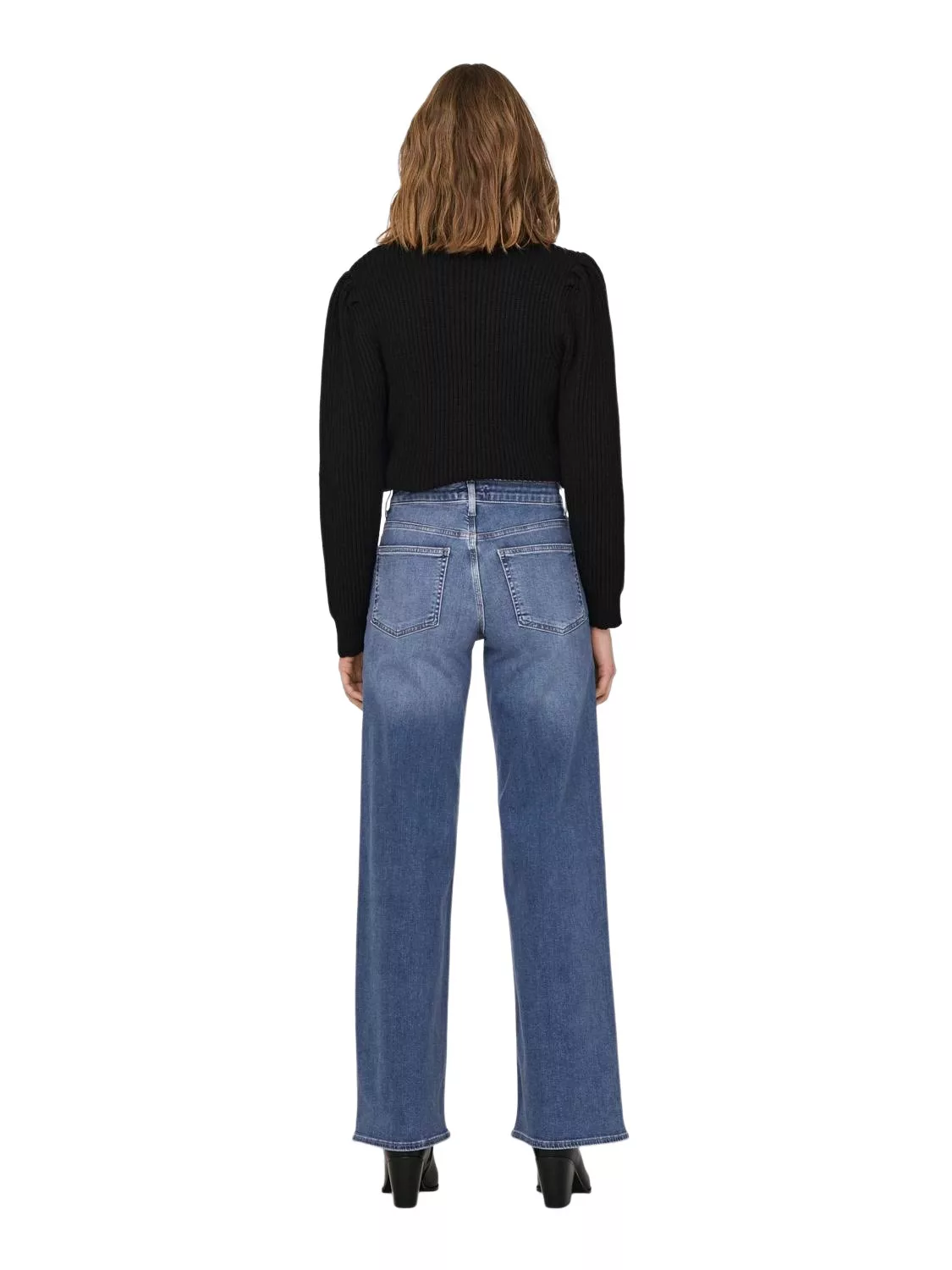 Only Damen Jeans ONLMADISON BLUSH HW WIDE Blau - Medium Blue Denim günstig online kaufen